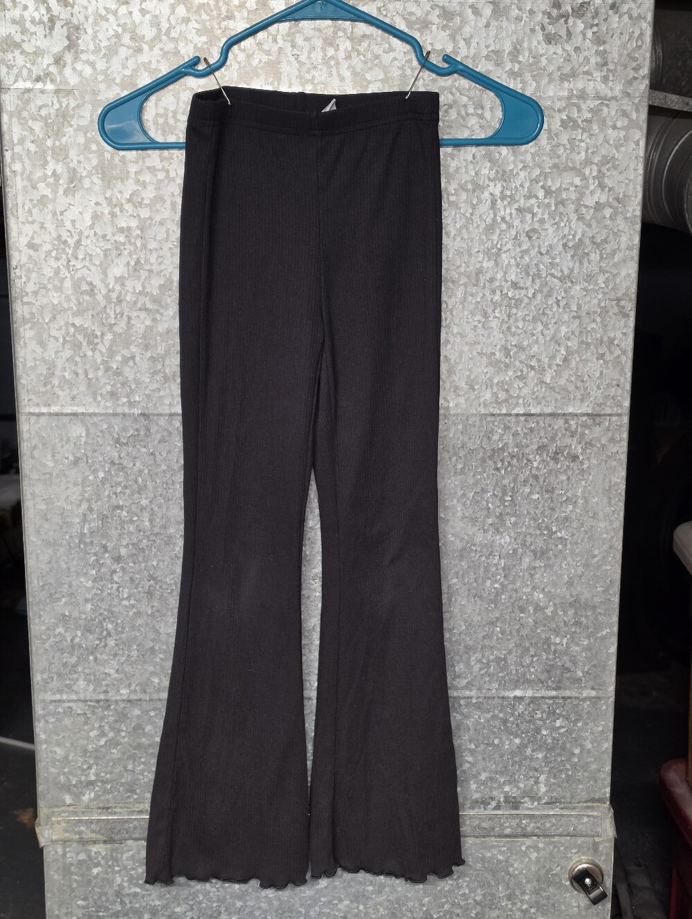 Old Navy Black Ribbed Knit Flare Leg Pants Girls Medium 8